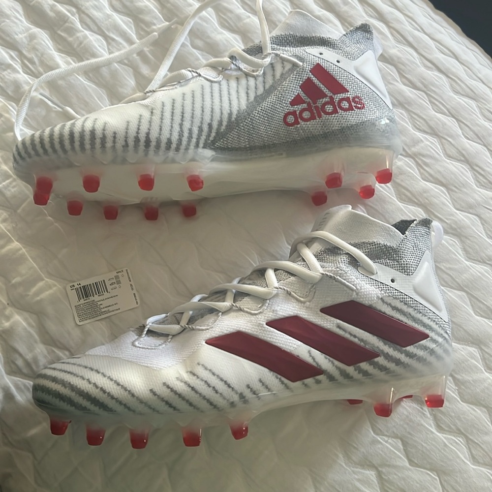 Brand New Adidas Freak Ultra Primeknit Men’s Size 14 White Red Football Cleats